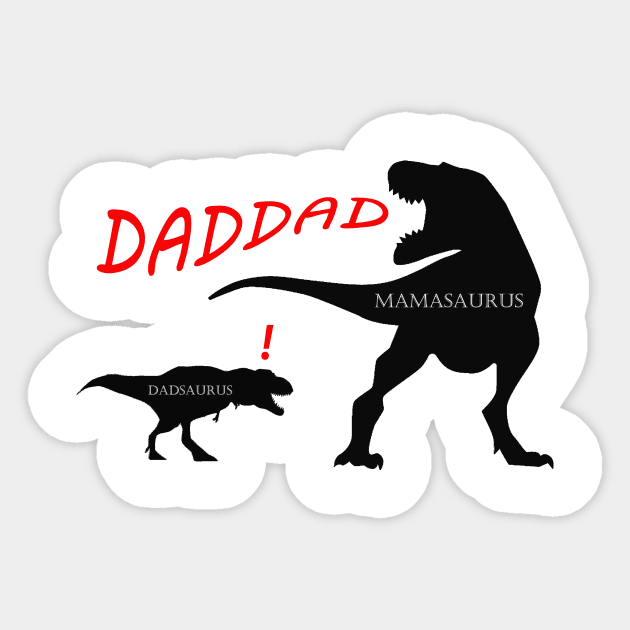 Mamasaurus and Dadsaurus Dinosaur Family T-shirt Sticker by Hercules t shirt shop
